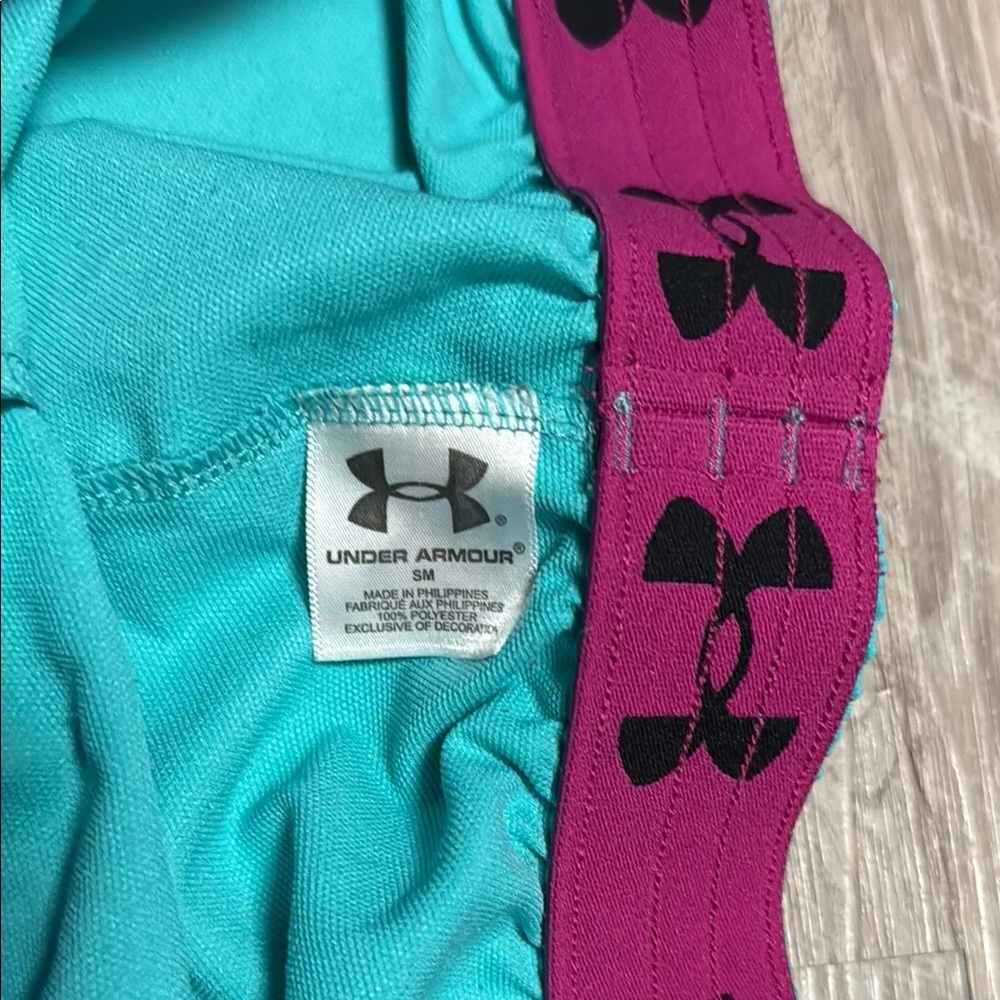 Under Armour Women’s High Rise Teal Athletic Shorts Size SM - Picture 4 of 6
